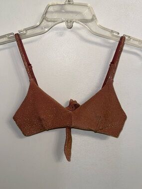 PRE-OWNED H&M Metallic Sparkle Mauve Bikini Adjustable Strap Top 4